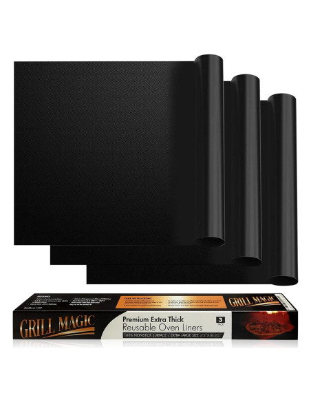 Juego de 3 forros para horno Grill Magic 58.4x41.3 cm antiadherente