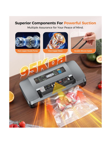 Máquina de Sellado al Vacío QIQIAOB SV608 Automática 130W