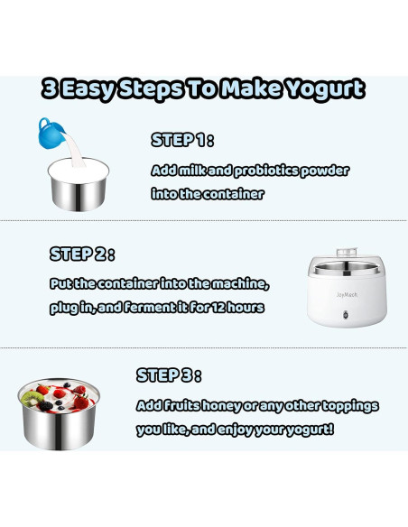 Máquina de Yogur JoyMech 1.04L Control de Temperatura