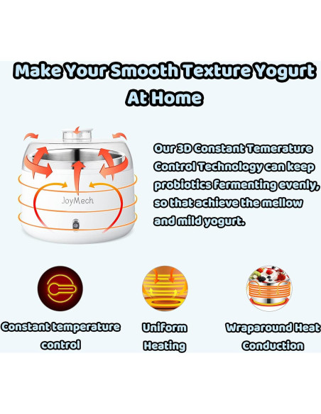 Máquina de Yogur JoyMech 1.04L Control de Temperatura