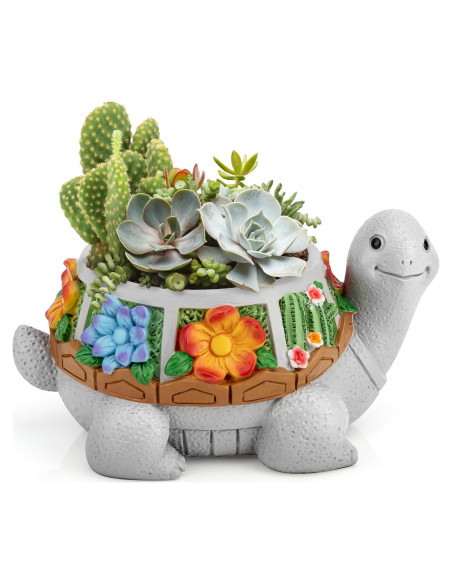 Maceta Tortuga LESES con Drenaje para Suculentas 15.24 cm