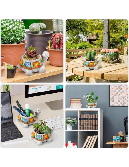 Maceta Tortuga LESES con Drenaje para Suculentas 15.24 cm