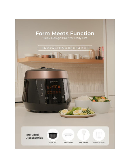 Olla Arrocera Eléctrica a Presión Cuckoo CRP-P1009SB 10 Tazas