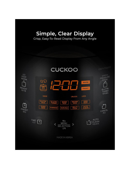 Olla Arrocera Eléctrica a Presión Cuckoo CRP-P1009SB 10 Tazas