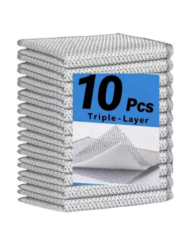 10 Paños de Cocina Reutilizables SXSWNSDLX 20x20 cm Antirayaduras