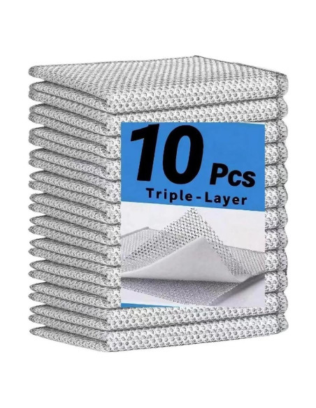 10 Paños de Cocina Reutilizables SXSWNSDLX 20x20 cm Antirayaduras