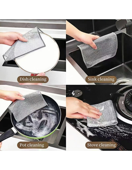 10 Paños de Cocina Reutilizables SXSWNSDLX 20x20 cm Antirayaduras