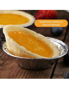 Moldes Desechables para Tartas de Huevo GUZE-US 300 Pcs 7.2cm 2