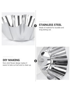 12 Moldes para Tartas de Acero Inoxidable Camland - Antiadherentes 2