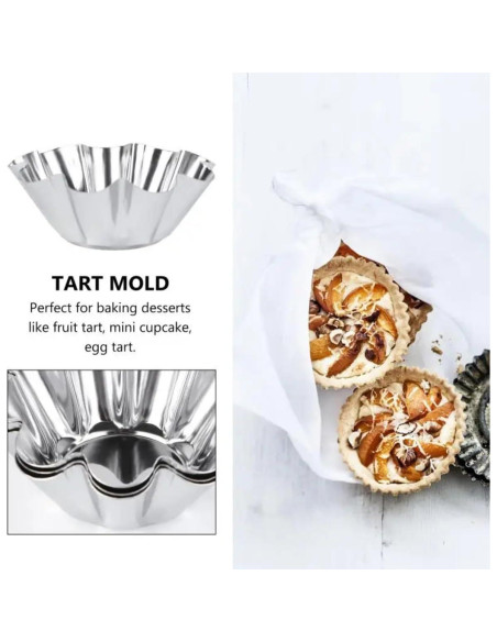 12 Moldes para Tartas de Acero Inoxidable Camland - Antiadherentes