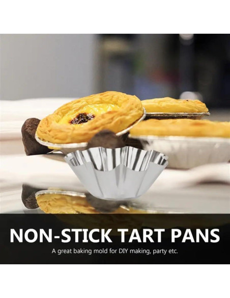 12 Moldes para Tartas de Acero Inoxidable Camland - Antiadherentes