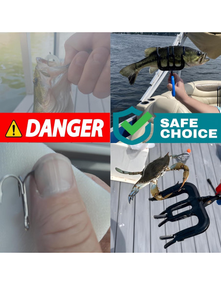 Agarrador de Pescado Limon Sandy 2 PCS 3 Garras Metal 21cm