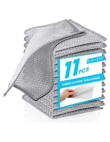 11 Paños de Alambre Reutilizables Vivecy 3 Capas 22x22 cm