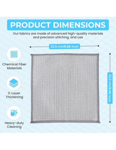 11 Paños de Alambre Reutilizables Vivecy 3 Capas 22x22 cm