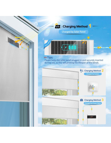 Persianas Motorizadas Ilot Queyries con Panel Solar 35x182.88cm