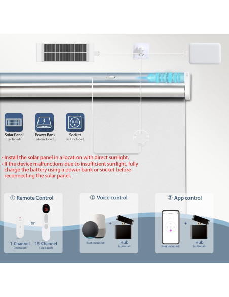 Persianas Motorizadas Ilot Queyries con Panel Solar 35x182.88cm Persianas Motorizadas Ilot Queyries con Panel Solar 35x182.88cm