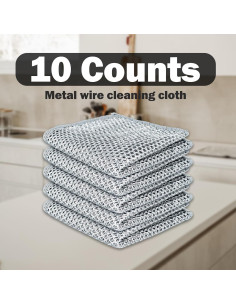 10 Trapos de Limpieza de Alambre TEESOD, Sin Rayones, 21.1x20.3cm 2