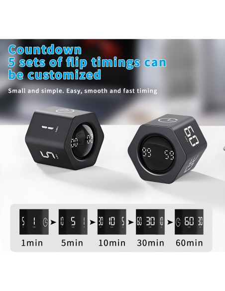 Temporizador Pomodoro Qumox F6 - Digital, Silencioso, 1-60 Min