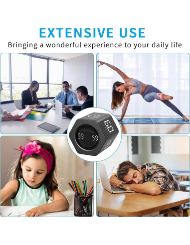 Temporizador Pomodoro Qumox F6 - Digital, Silencioso, 1-60 Min