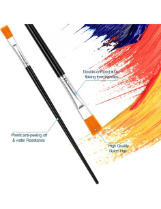 30 Pinceles para Pintura Acrílica DOMMARE - Nylon Negro 2