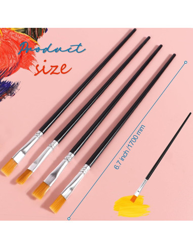 30 Pinceles para Pintura Acrílica DOMMARE - Nylon Negro