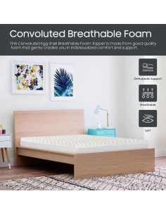 Colchón Topper Nutan de Espuma Convoluta 5 cm Individual Blanco 2