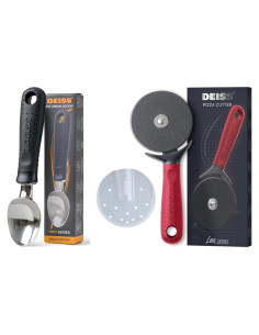 Cucharón de Helado Deiss Pro Acero Inoxidable + Cortador de Pizza Deiss Lux