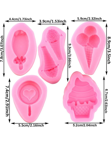 Molde de Silicona para Mini Helado Mujiang - Set de 5 Piezas