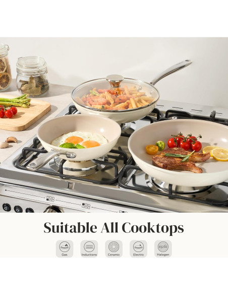 Juego de Sartenes Cerámicas Antiadherentes Redchef 3 Piezas