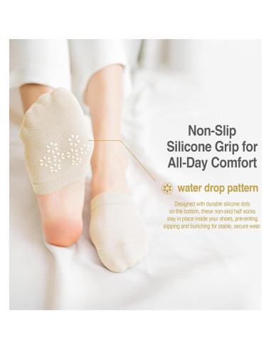 Medias Invisibles Antideslizantes Jinny's Shoppe Mujeres 8 pares