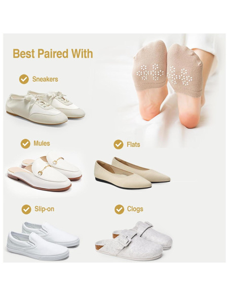 Medias Invisibles Antideslizantes Jinny's Shoppe Mujeres 8 pares