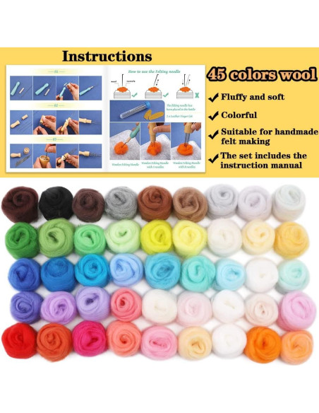 Kit de Agujas de Fieltro Veroave 385 Pcs con Bolsa de Almacenamiento