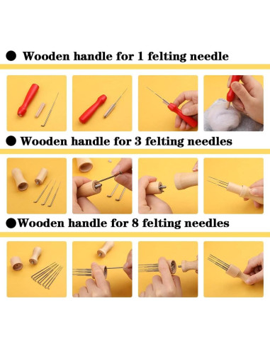 Kit de Agujas de Fieltro Veroave 385 Pcs con Bolsa de Almacenamiento