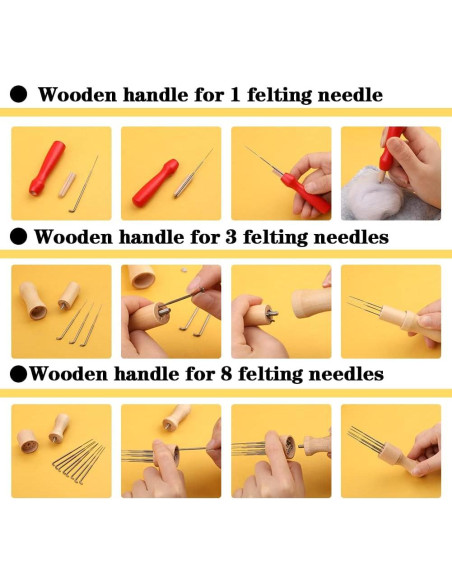 Kit de Agujas de Fieltro Veroave 385 Pcs con Bolsa de Almacenamiento