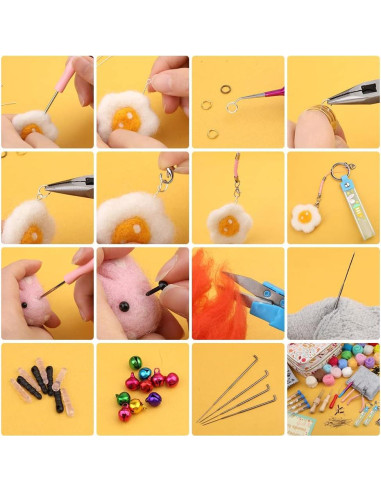 Kit de Agujas de Fieltro Veroave 385 Pcs con Bolsa de Almacenamiento