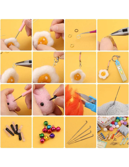 Kit de Agujas de Fieltro Veroave 385 Pcs con Bolsa de Almacenamiento