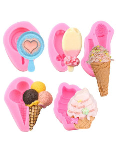Molde de Silicona 5 Piezas para Helados y Postres Playing Mold