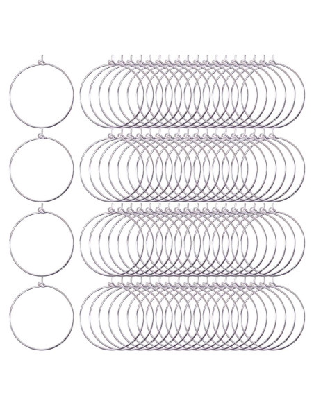 300 Anillos de Encanto para Copas de Vino Onwon DIY Plateados