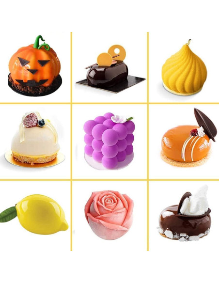 Molde de Silicona 3D AFINSEA para Pasteles y Postres - 8 Cavidades