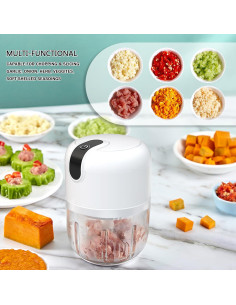 Picadora Eléctrica Inalámbrica RHAFAYRE 240g Acero Inoxidable 2