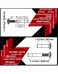 Visor de puerta 180 grados HD Wenzhou latón brillante 2