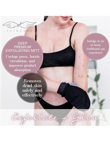 Guante Exfoliante Profundo Seraphic Skincare - Mitón de Fibra Viscosa para Piel Sensible