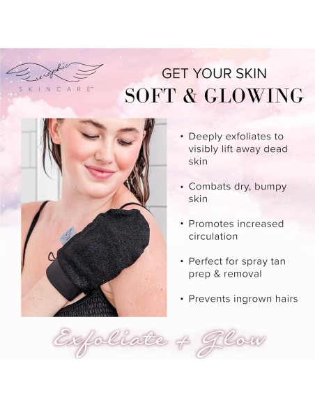 Guante Exfoliante Profundo Seraphic Skincare - Mitón de Fibra Viscosa para Piel Sensible