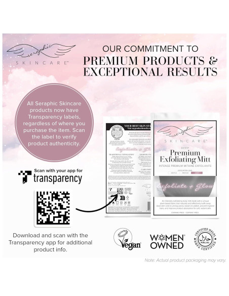 Guante Exfoliante Profundo Seraphic Skincare - Mitón de Fibra Viscosa para Piel Sensible