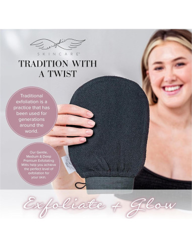 Guante Exfoliante Profundo Seraphic Skincare - Mitón de Fibra Viscosa para Piel Sensible