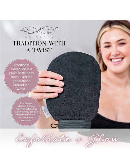 Guante Exfoliante Profundo Seraphic Skincare - Mitón de Fibra Viscosa para Piel Sensible