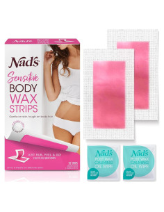 Cintas de Cera Nad's para Piel Sensible - 28 Cintas + 2 Toallitas