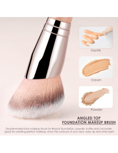 Brocha de Maquillaje KINGMAS Doble Cara Angulada Rosa 2