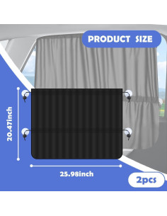 Cortinas de Coche Carleef 2PCS Protección Solar Universal 2