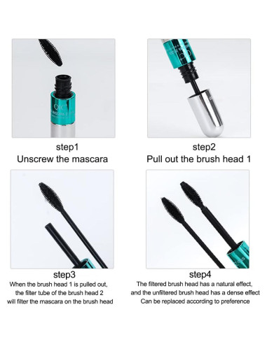 Máscara 2 en 1 NaSeny Negra Impermeable Volumen y Longitud